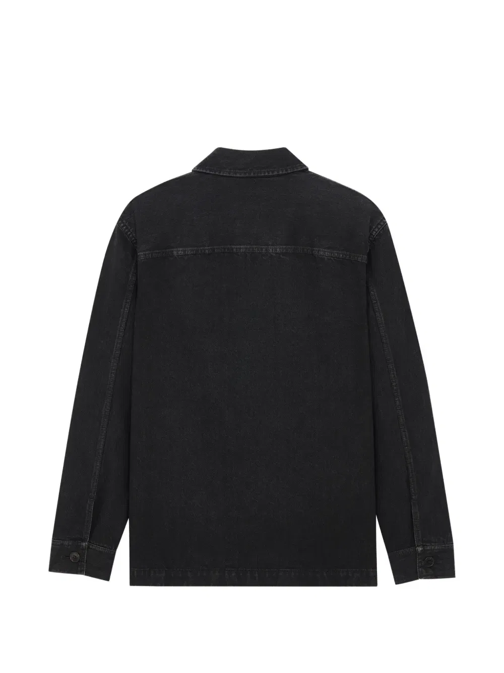 Кассандра накладная рубашка из хлопчатобумажной льняной габардины Saint Laurent, черный — фото 2