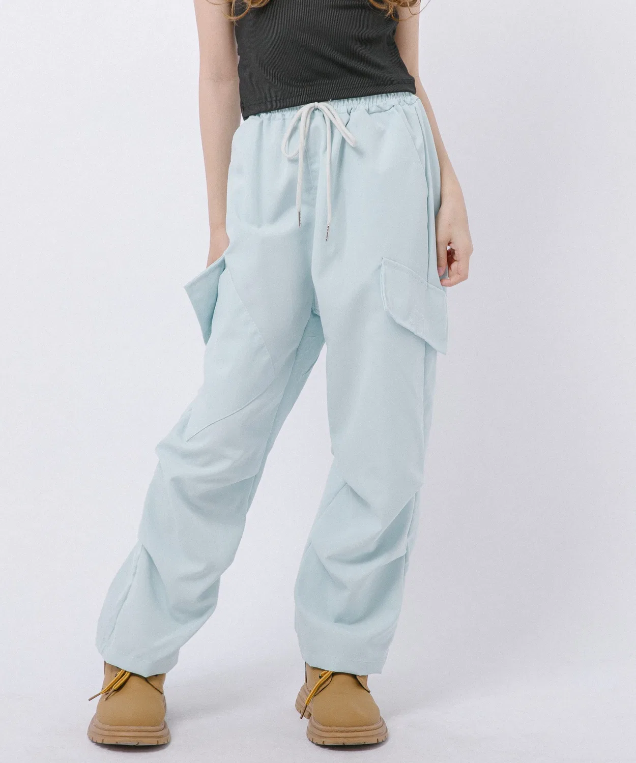 Детские карго-брюки с широким кроем Side Tack Color Cargo Pants URBAN CHERRY, Green