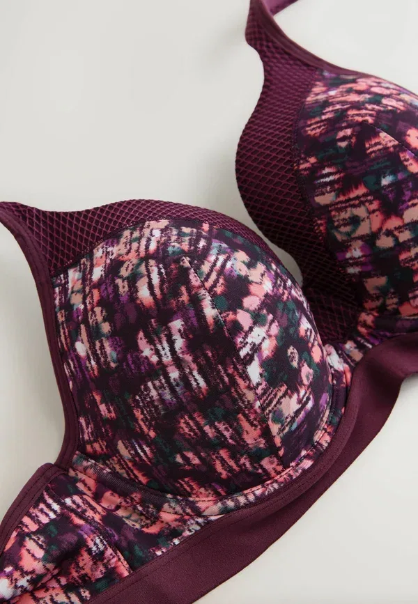 Спортивный бюстгальтер с косточками и поролоном High impact full cup wired sports bra Next, print — фото 4