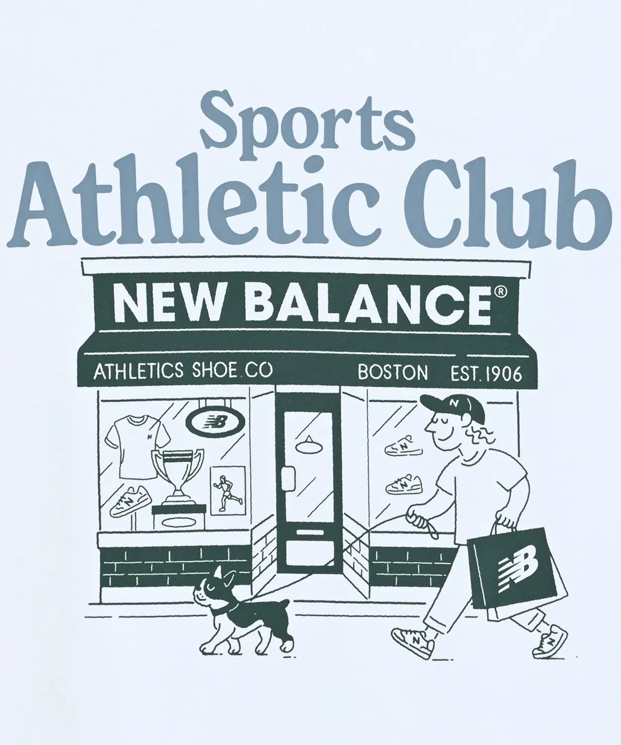 Детская футболка с принтом Sports Club New Balance, Белый — фото 3