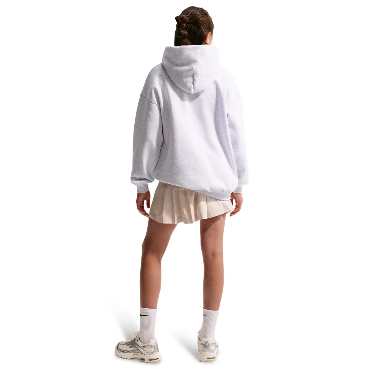 Детский свитшот оверсайз с принтом NSW Studio Fleece OS PO Hoodie Nike, White Birch Heather — фото 4