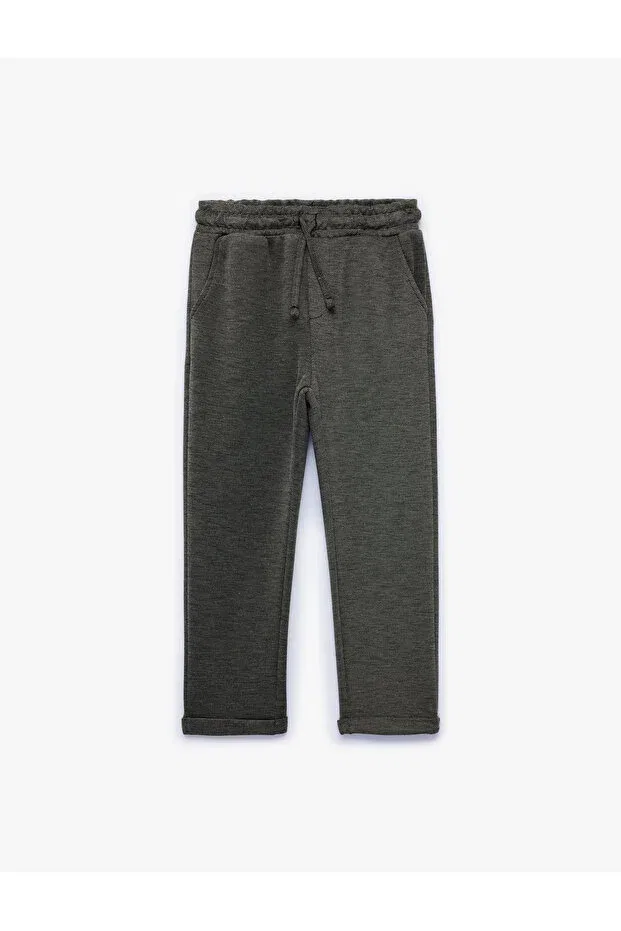 Детские спортивные штаны для мальчиков с карманами Piqué fabric drawstring waist pocketed sweatpants Koton, Brown — фото 4