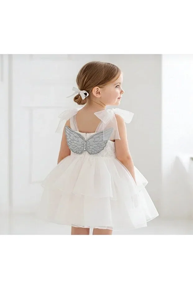 Детское платье для девочек с вышивкой Baby Aden, White