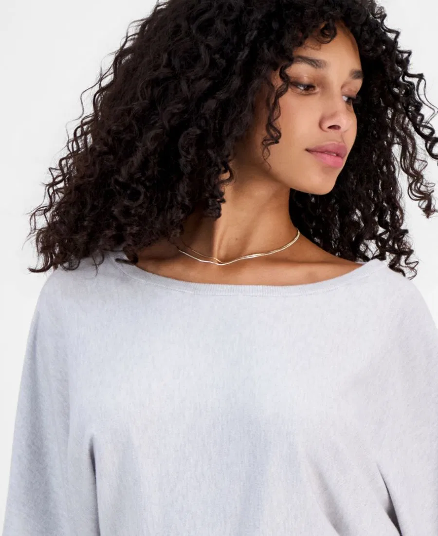 Свитер с широким рукавом Slouchy Wide-Sleeve Hooked Up by IOT, Heather Grey — фото 4