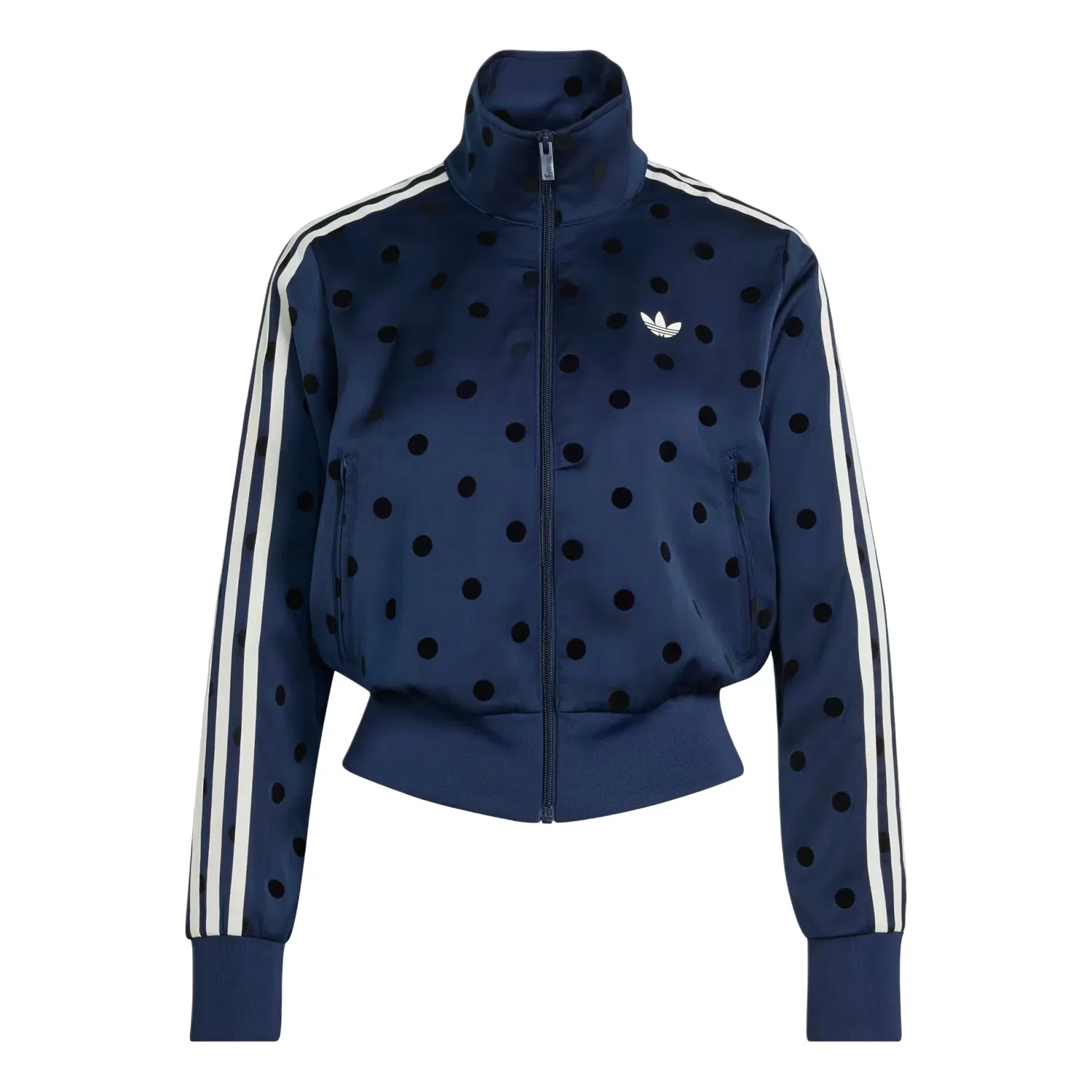 Женская куртка Satin Polka Dots TT Track Top Asia Sizing 'Night Indigo' adidas, Night Indigo
