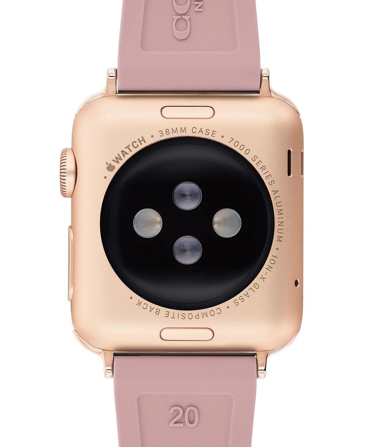 Розовый каучуковый ремешок для часов apple®, 38/40/41 мм COACH, розовый — фото 3
