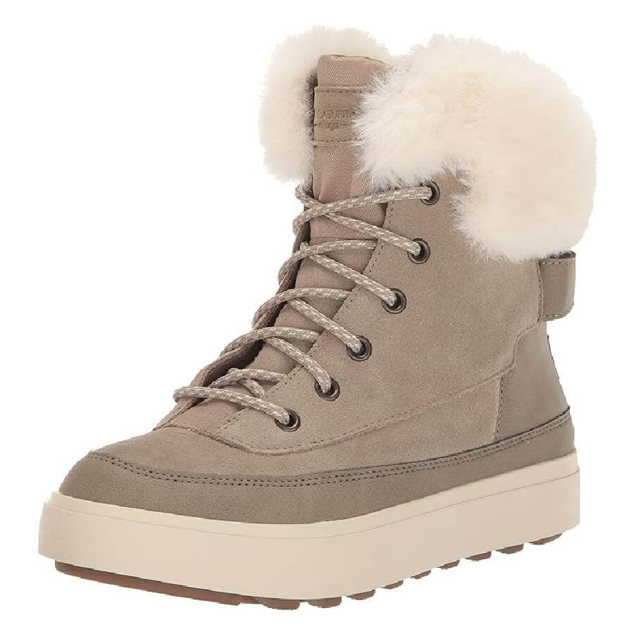 Ботинки женские UGG Koolaburra Ryanna с мехом и шнуровкой, серо-бежевый — фото 2