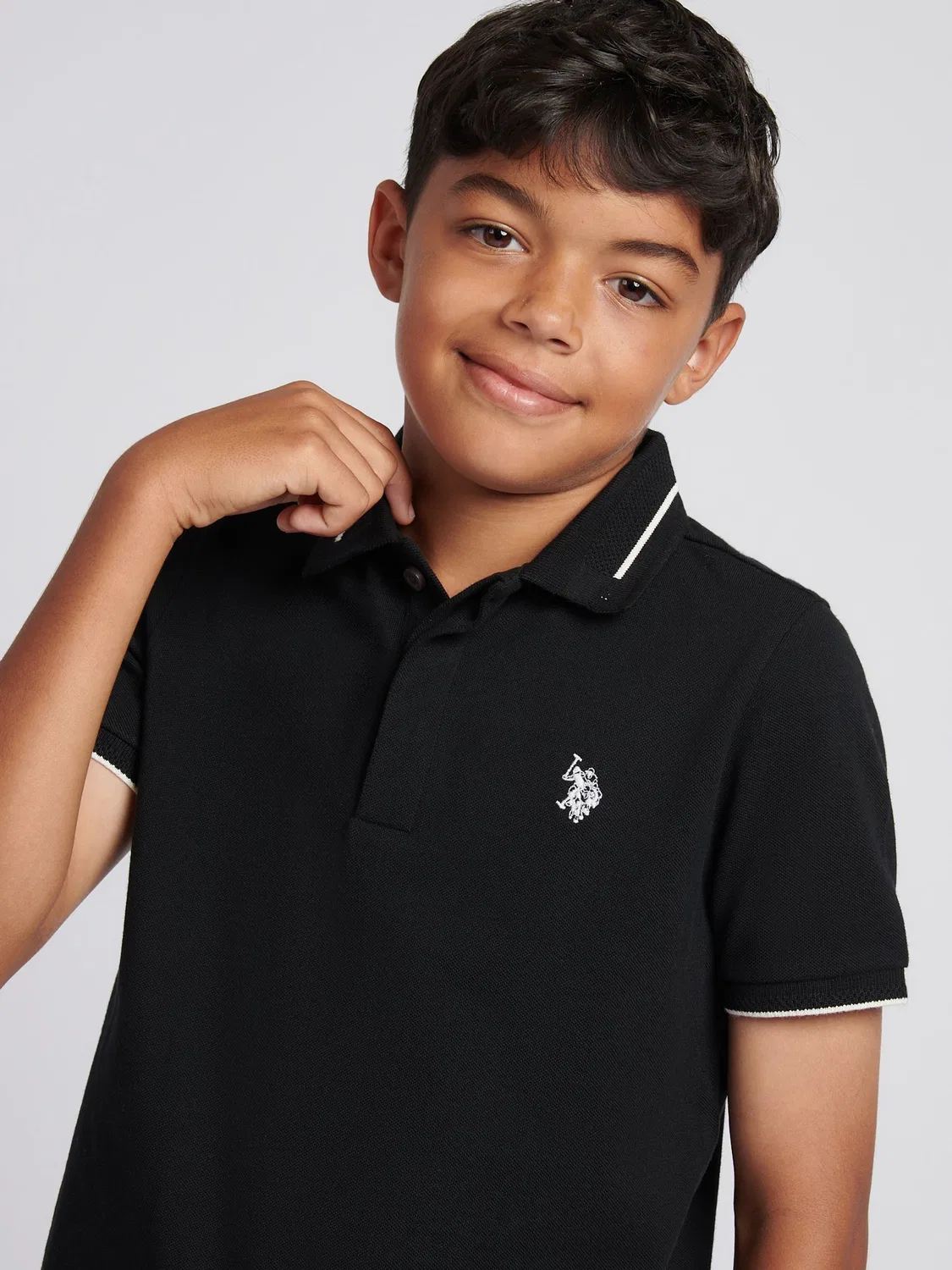 Поло U.S. Polo Assn Smart Pique, черный — фото 2
