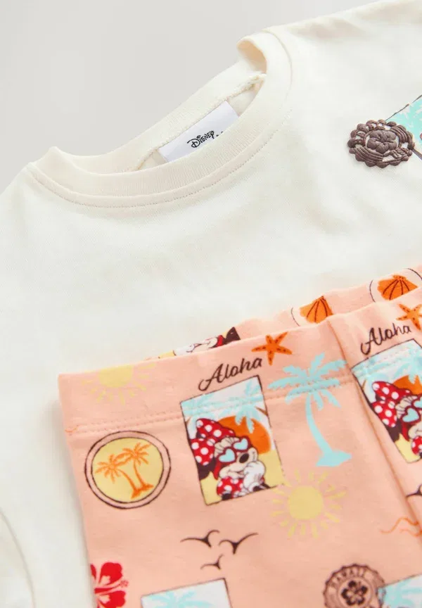 Комплект из футболки и брюк с принтом Minnie mouse set, Next, Ecru White Beach, экрю — фото 2