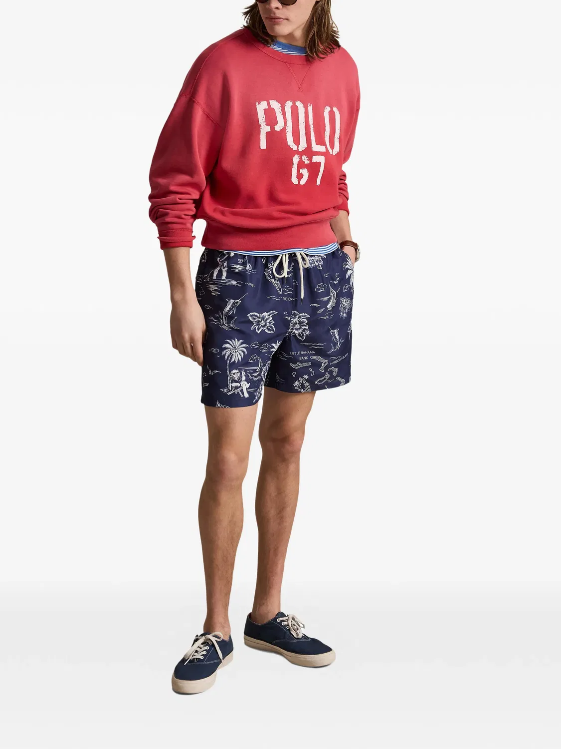 Печатные плавательные шорты Polo Ralph Lauren, синий — фото 3