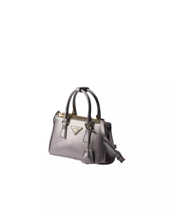 Мини-Сумка Galleria из лакированной сафьяновой кожи Prada, золотой — фото 4