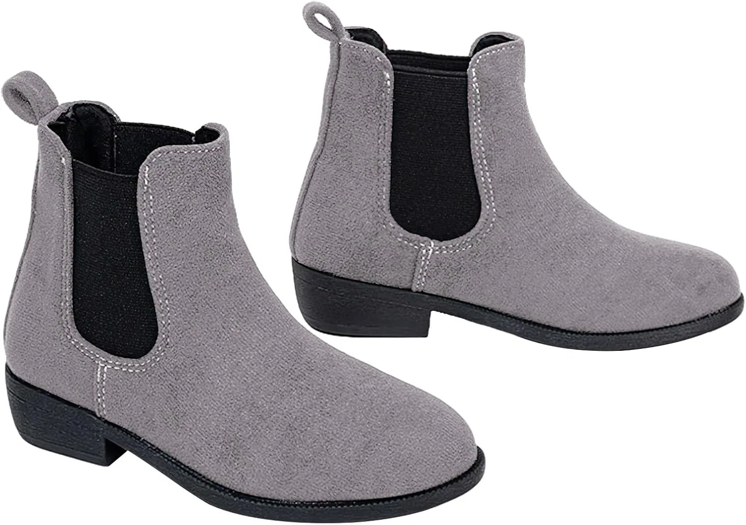 Детские зимние ботинки из искусственной замши на щиколотке rismart, Grey — фото 3