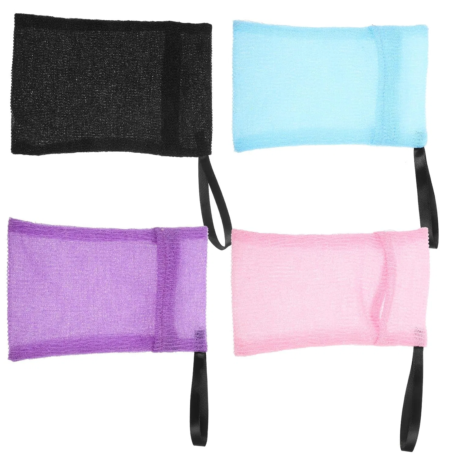 Мочалка для тела Nylon, 4 шт, ibasenice, 19.5x13x1 см