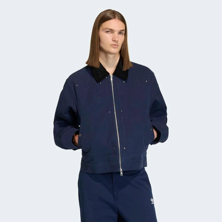 Мужская куртка с длинным рукавом, средняя длина, adidas Premium Essentials, Темно-синий