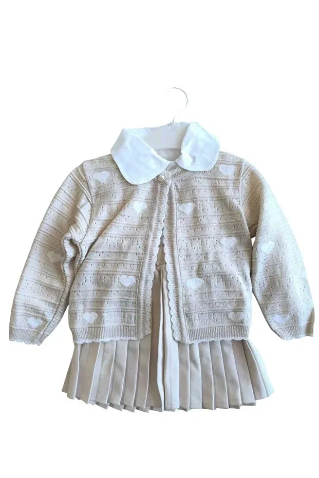 Детский комплект для девочек с сердечками Laura baby Lumia Baby, Beige — фото 3