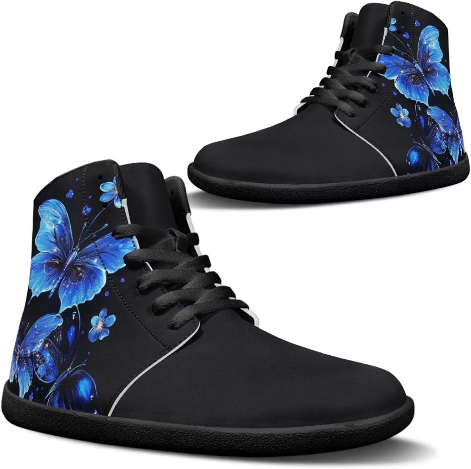 

Высокие кроссовки Jeiento Босоножки для мужчин и женщин с широким носком и дизайном бабочки, синий