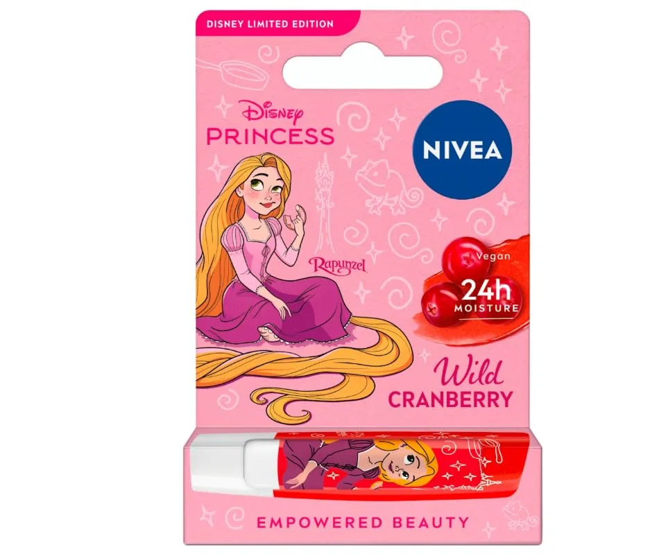 Бальзам для губ NIVEA Wild Cranberry Rapunzel, набор 3 шт, 4.8 г, RED