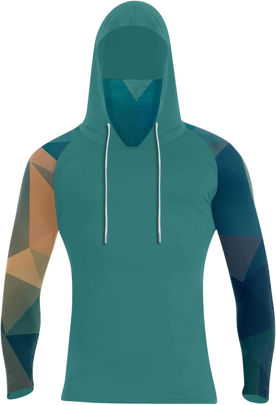 Мужская солнцезащитная футболка с капюшоном UPF 50+, Turquoise — фото 3
