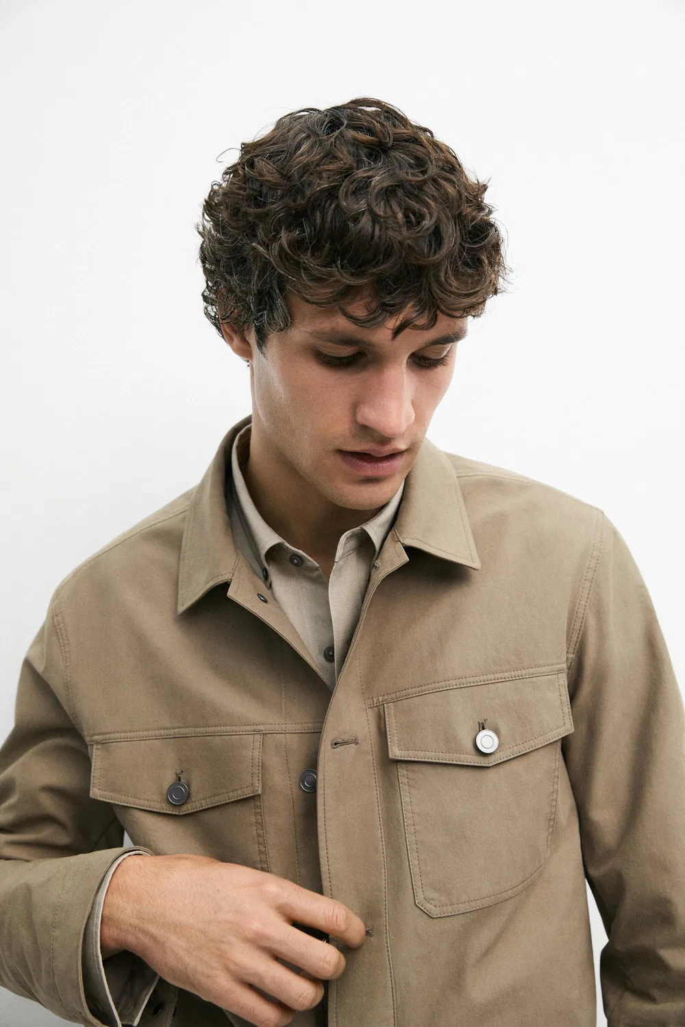 Куртка Massimo Dutti, для дальнобойщика, охра — фото 4