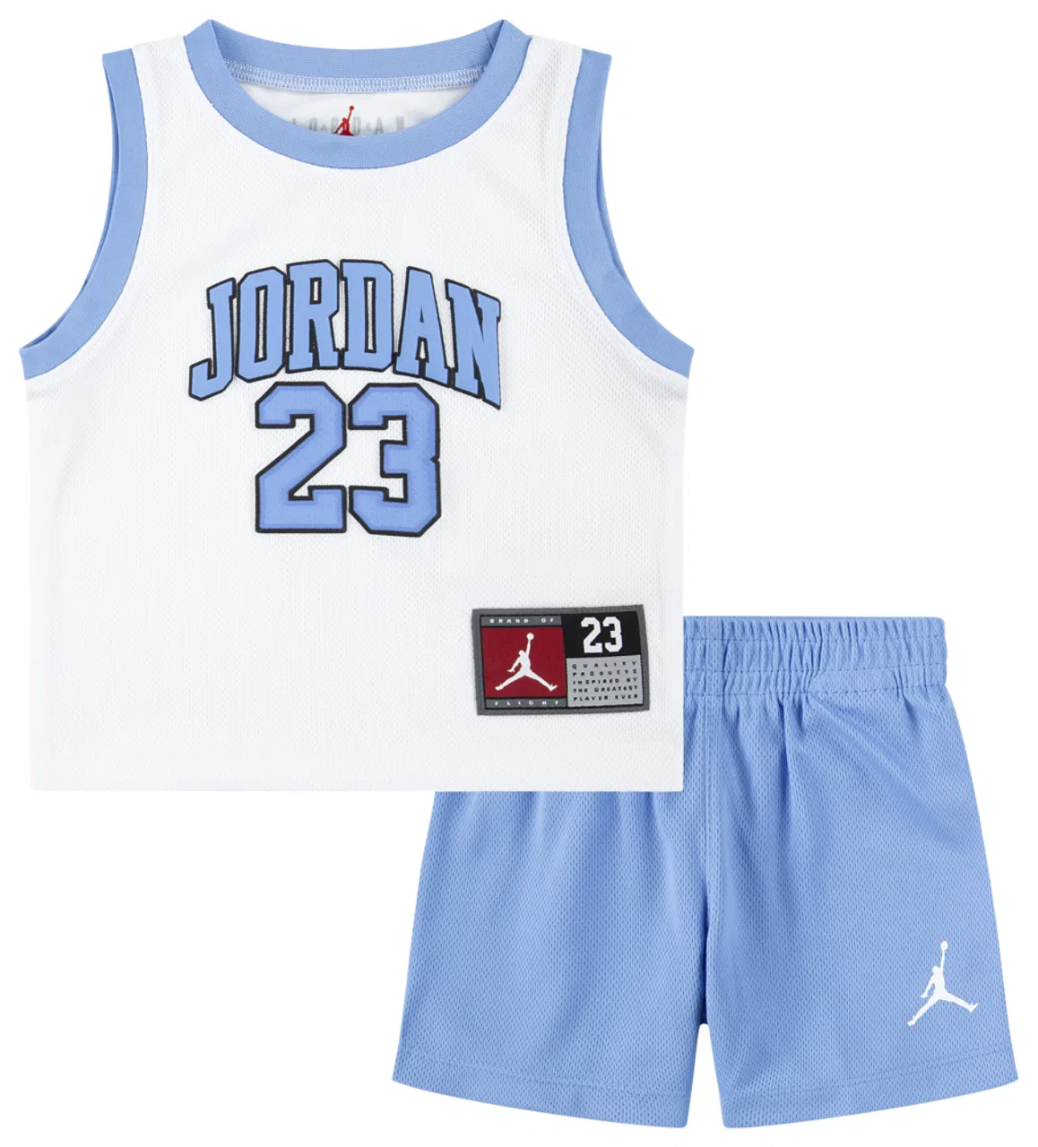 Младенческий костюм Jordan 23 Jersey Set, цвет White/Carolina