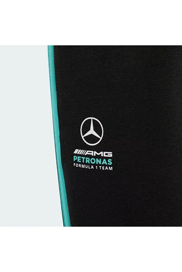Детские спортивные штаны для девочек с принтом Mercedes AMG Petronas Formula 1 Team DNA, Adidas, Black — фото 4