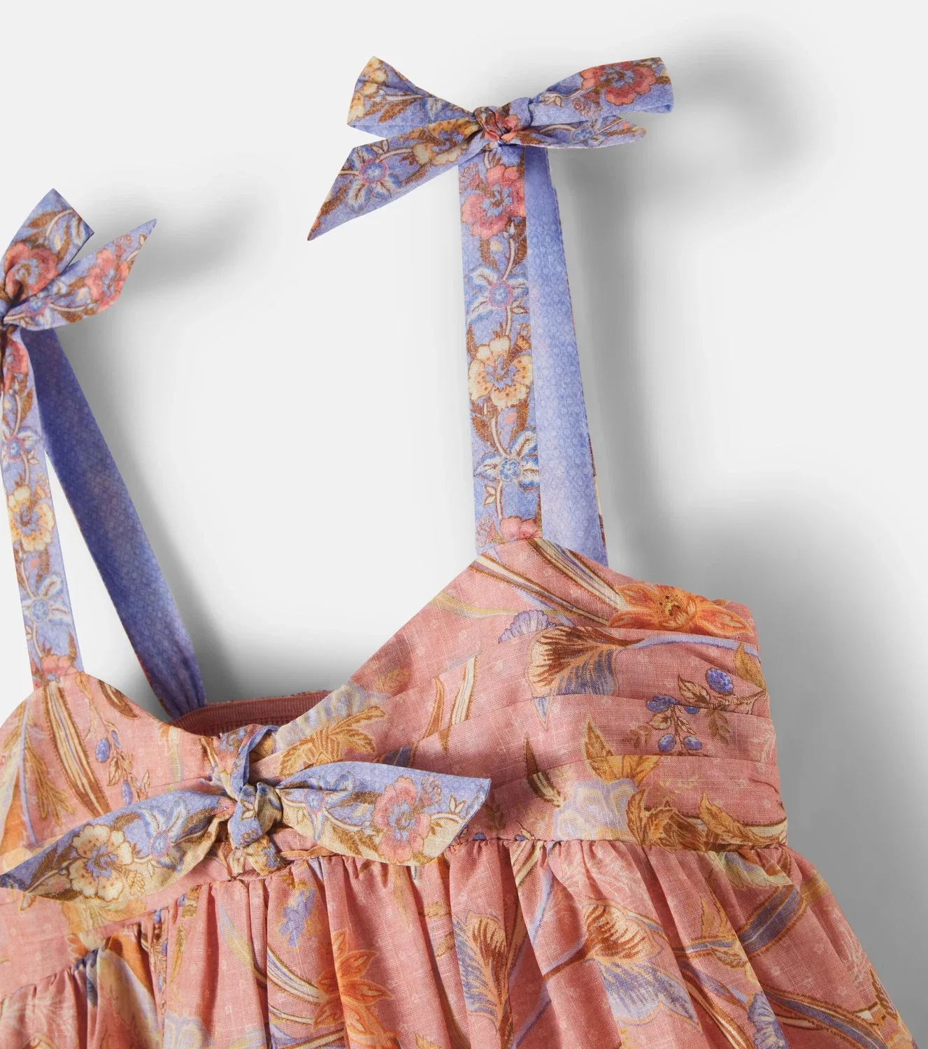 Платье хлопковое с цветочным принтом Indra Zimmermann Kids, розовый — фото 4