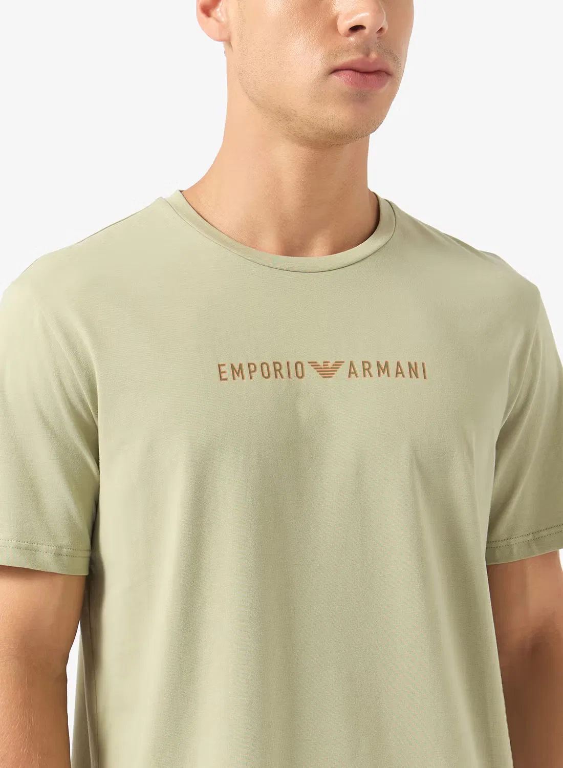 Футболка с логотипом Emporio Armani, шалфейный — фото 3
