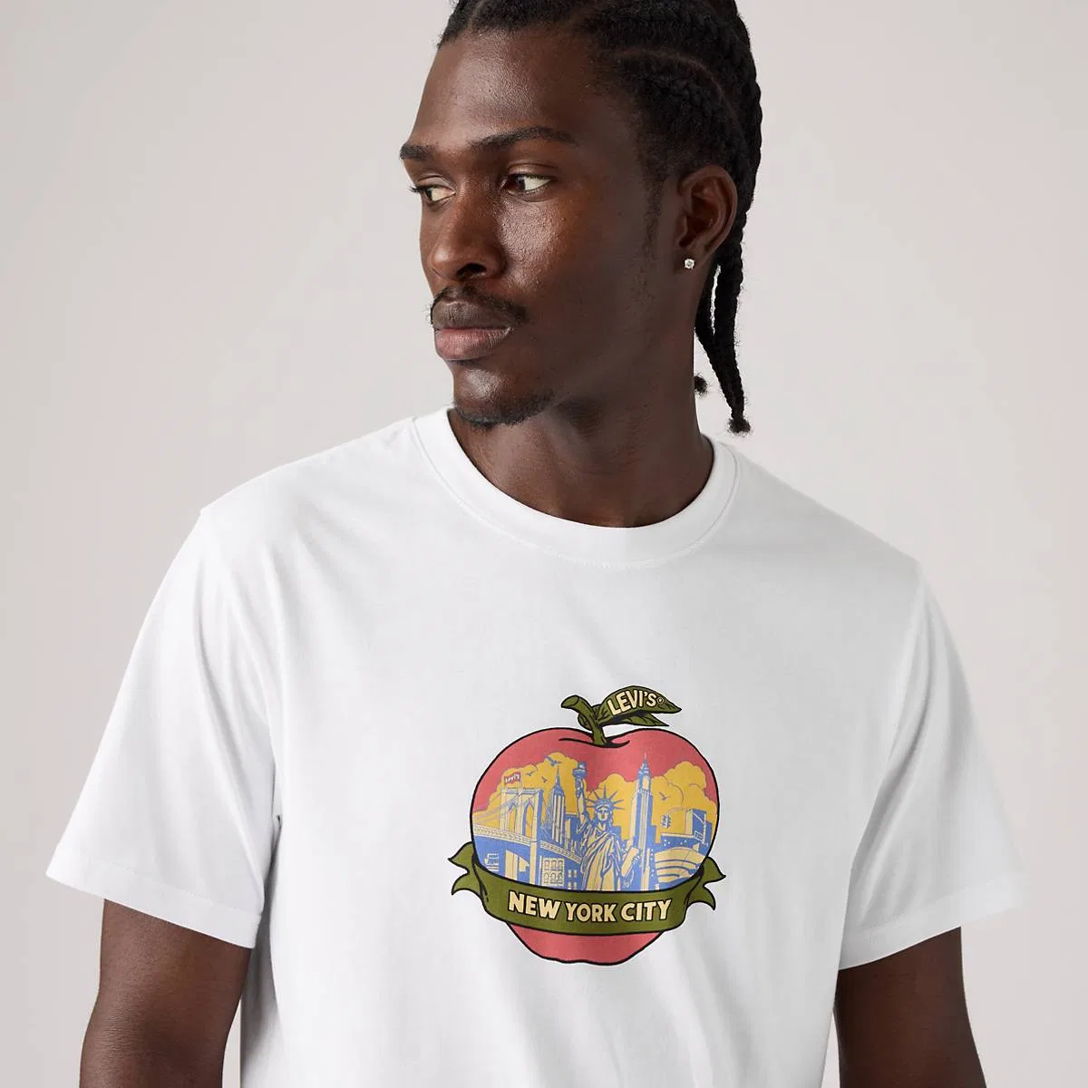 Свободная футболка с графическим принтом Levi's, Big Apple City White - White — фото 2