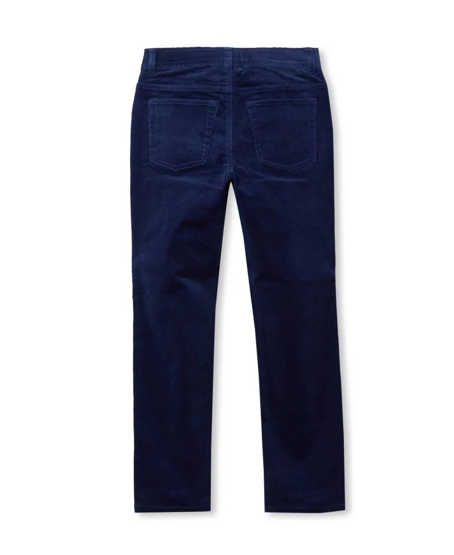 Штаны с пятью карманами из стрейч-корда с усиленными коленями, Big Boys Stretch Cord 5 Pocket Pants Lands' End, Navy — фото 2
