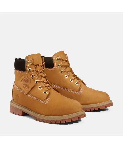 Детские ботинки для девочек с водонепроницаемостью, модель 6 Inch Premium Waterproof Boots Junior Timberland, Wheat — фото 3