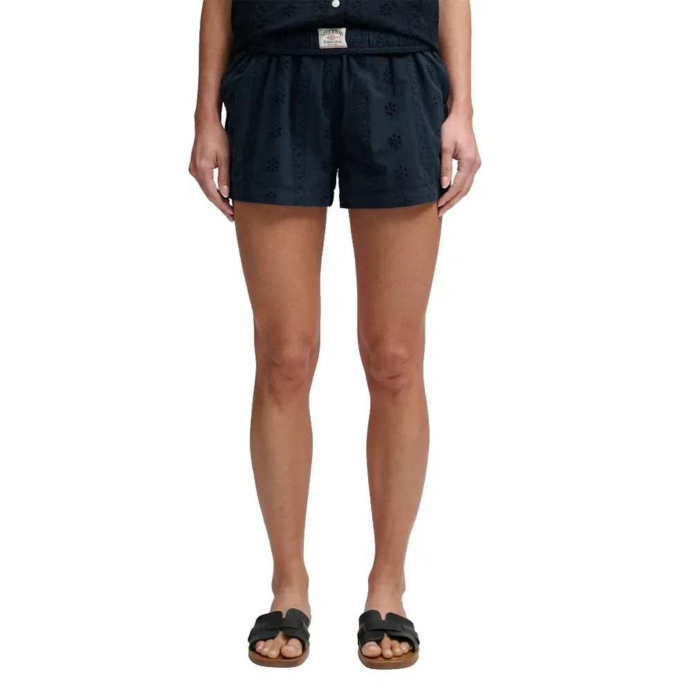 Шорты пляжные хлопковые Superdry, синий
