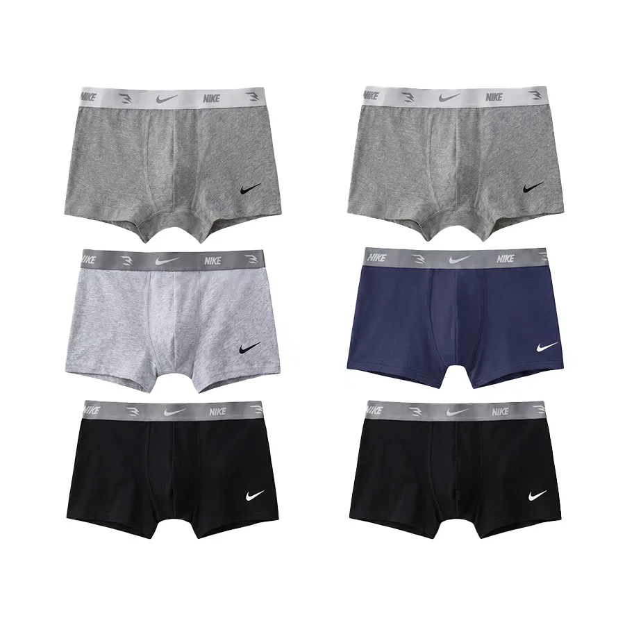 Детские трусы-боксеры с принтом Nike, Magnet Gray+Indigo