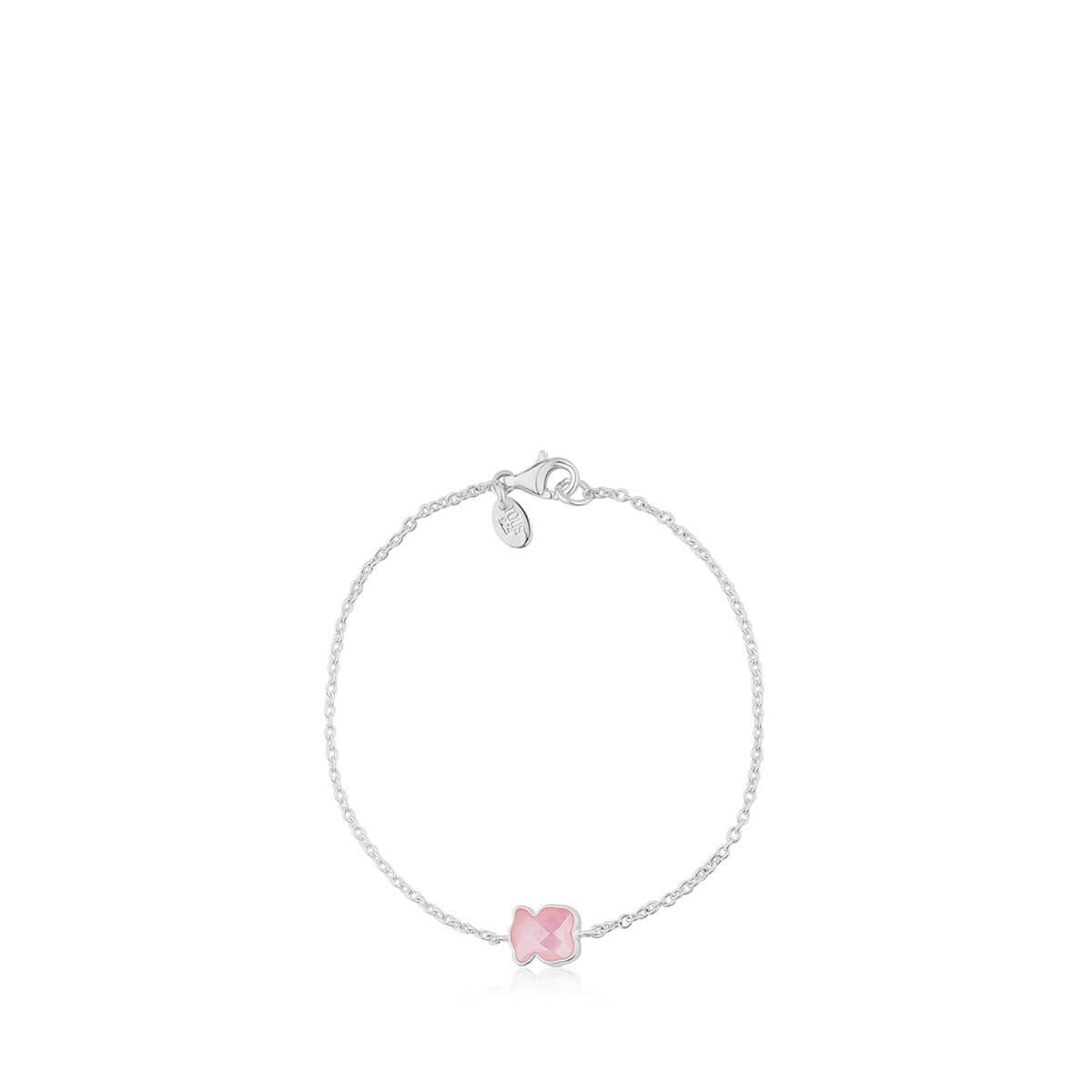 

Браслет Tous Color With Quartz Bear Motif, серебро/розовый