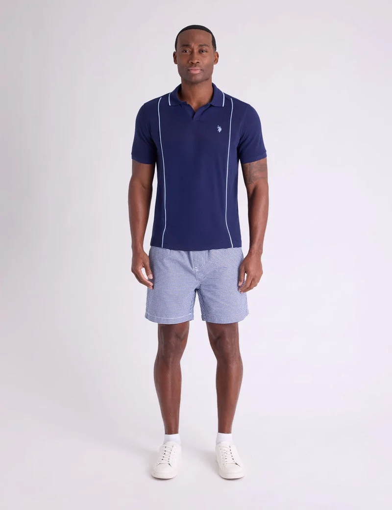 Мужские шорты U.S. Polo Assn. Gingham Oxford Drawstring Jogger, классический темно-синий — фото 2
