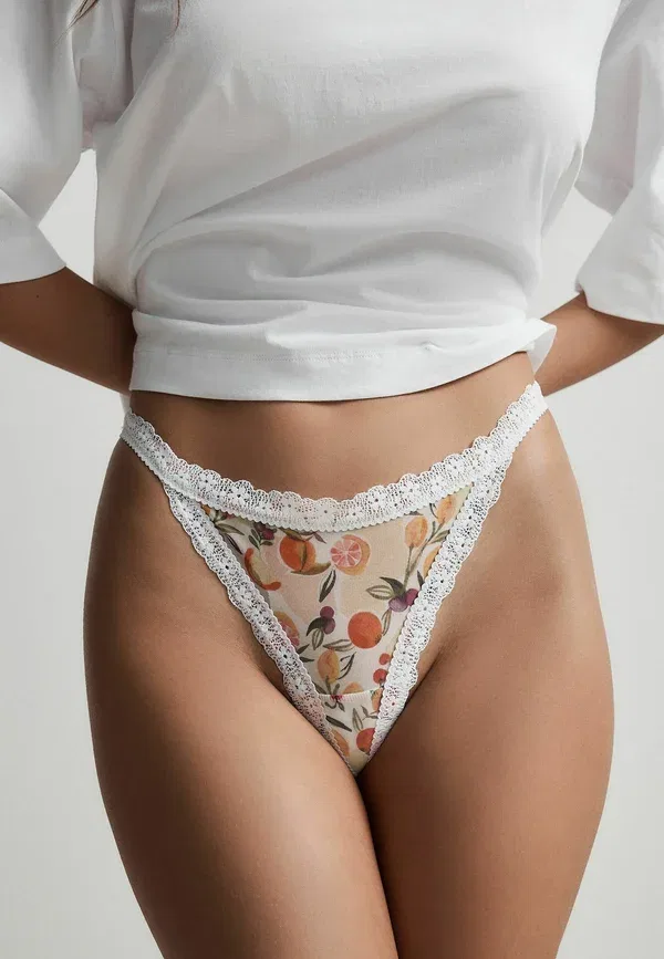 Комплект трусов, принт, 3 pack - thong, Next, Fruit Print