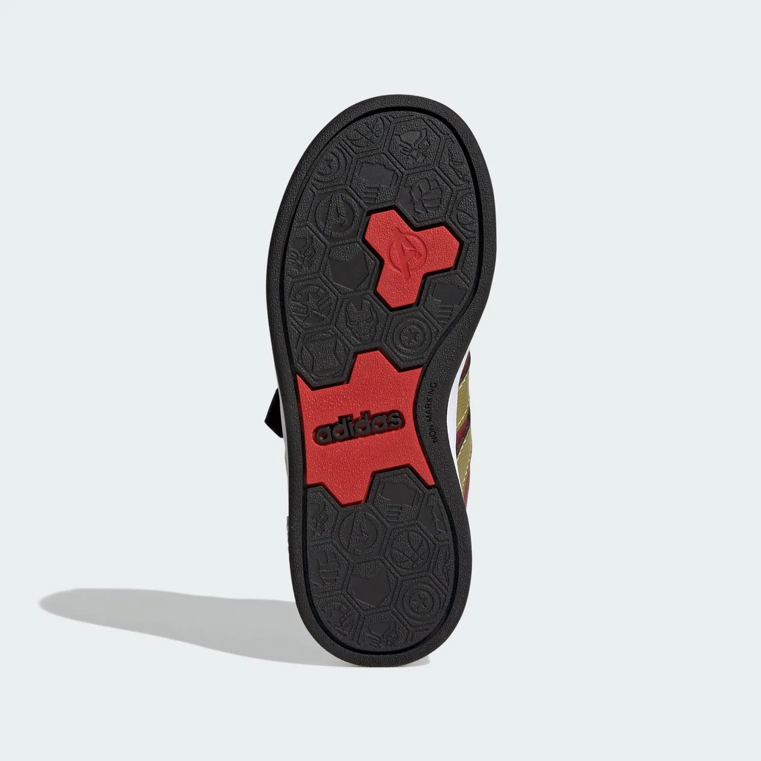 Детские кроссовки с принтом Grand Court Adidas, Rot Gold Schwarz — фото 3
