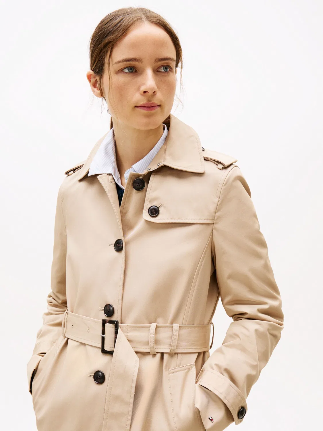 Пальто двубортное Heritage Tommy Hilfiger, Natural — фото 4