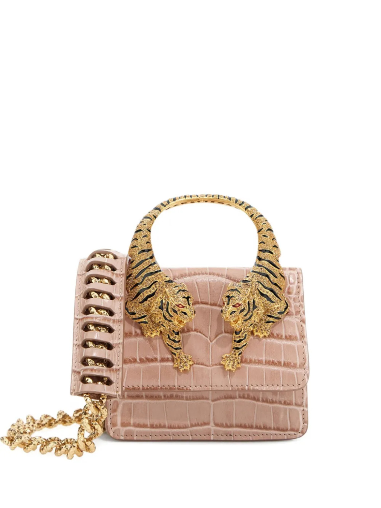 

Сумка-тоут Roar с тиснением под крокодила Roberto Cavalli, розовый