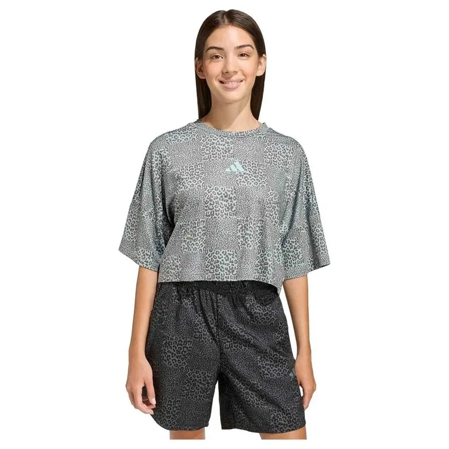 Детская футболка с принтом JG SPI AOP Tee adidas, Зеленый — фото 2
