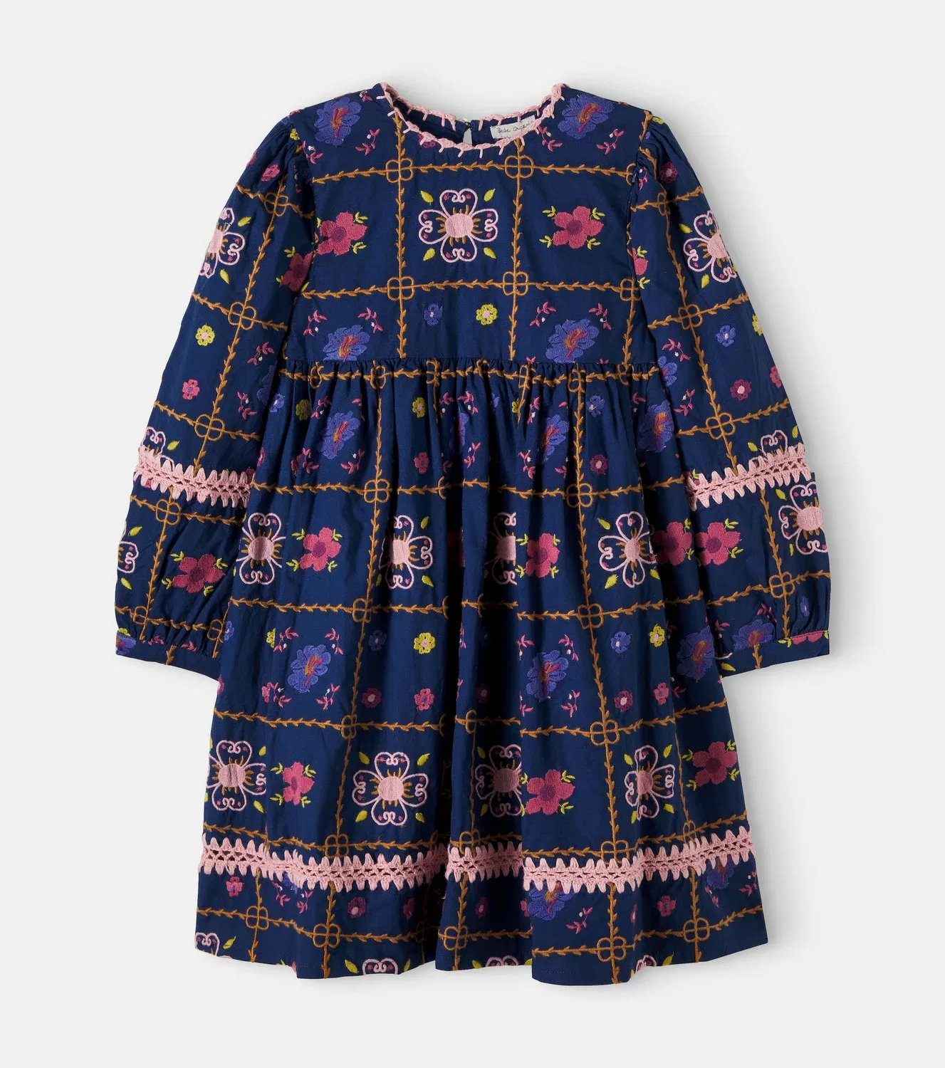 Нарядное платье с вышивкой Elise Bebe Organic, синий