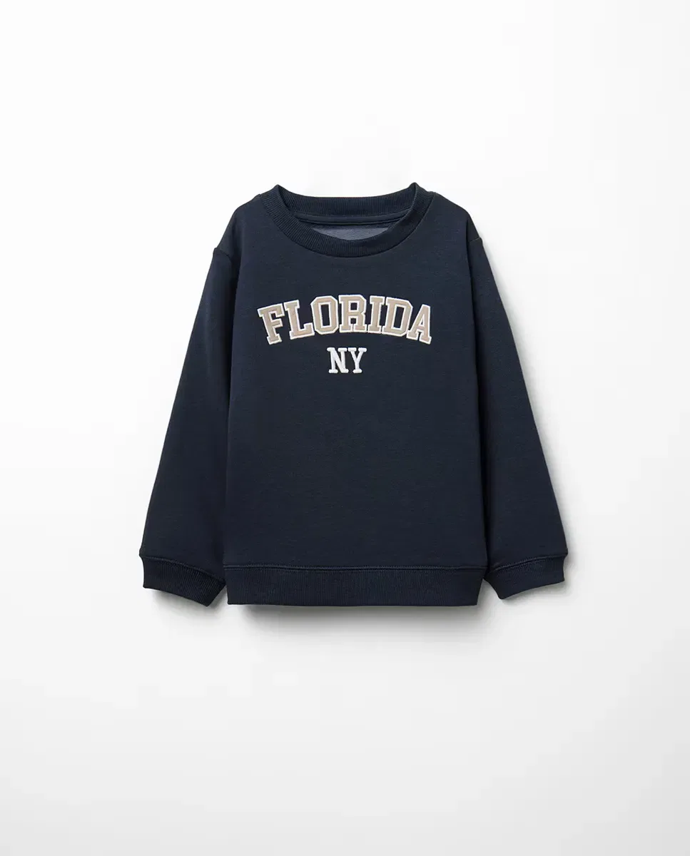 Детская худи для мальчиков с принтом Patch Twill Universitaria Sfera, Azul Marino