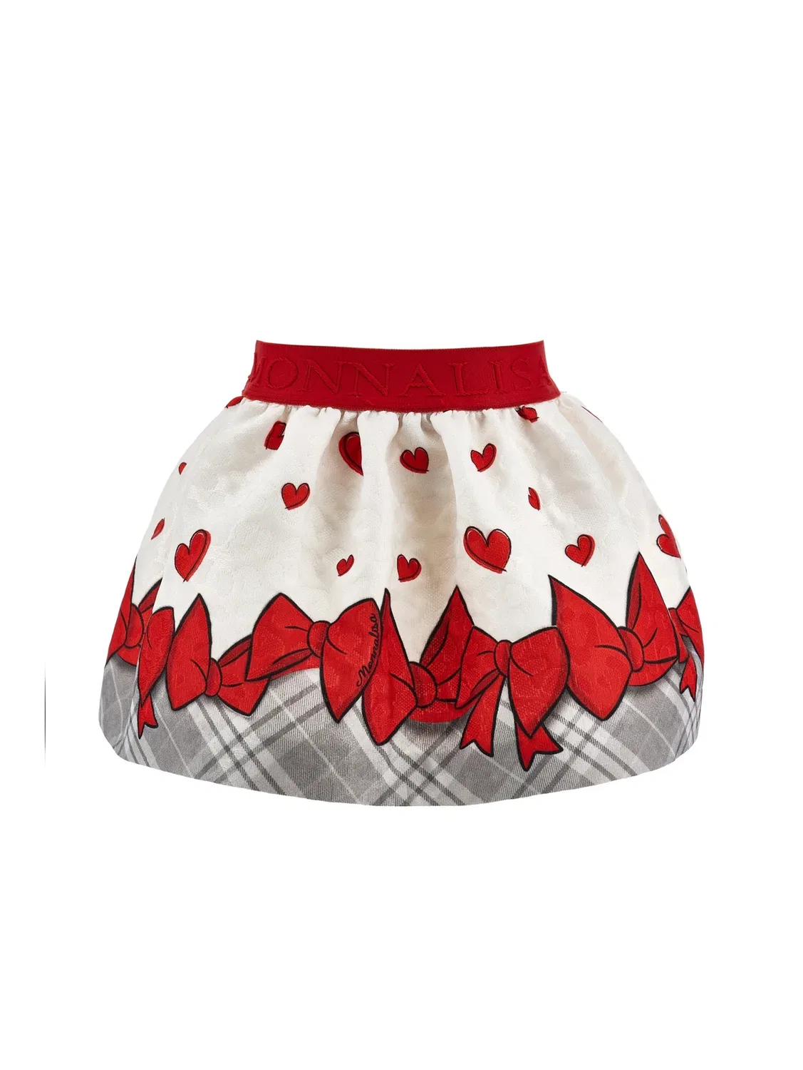 Юбка А-силуэта Monnalisa, White/Red — фото 2