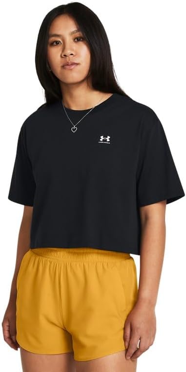 

Under Armour женская футболка с логотипом Boxy Crop, (001) Black/White, Белый, Under Armour женская футболка с логотипом Boxy Crop, (001) Black/White