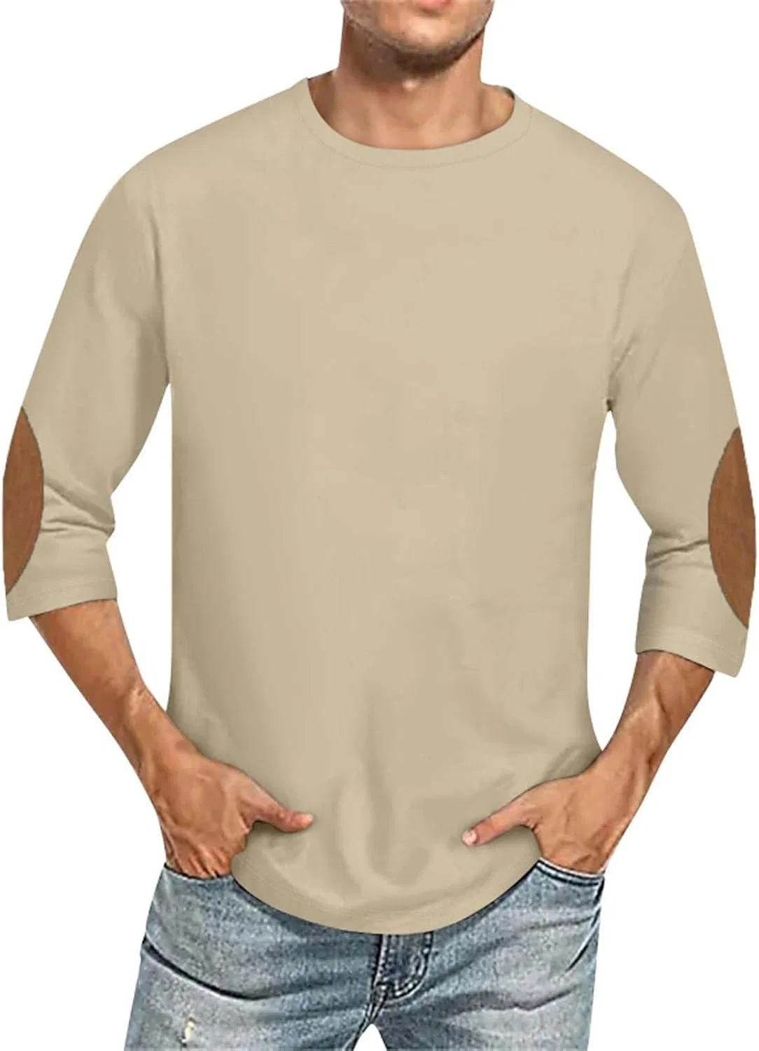Мужская футболка с длинным рукавом 3/4 Casual Loose Fit, Beige