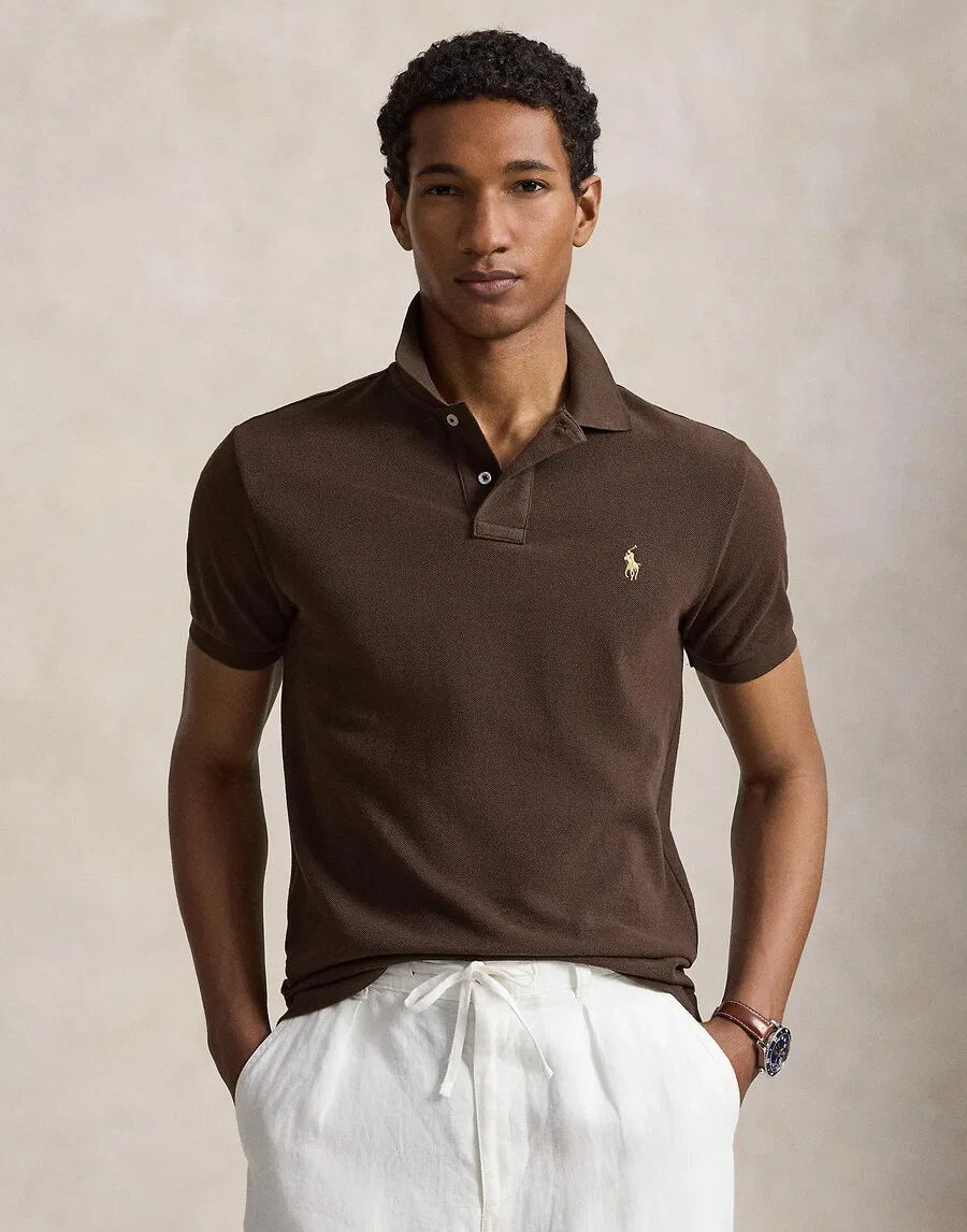Футболка Polo Ralph Lauren стандартного кроя, коричневая — фото 2