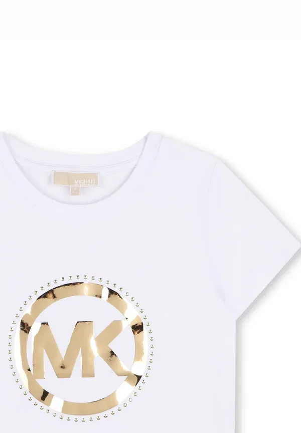 Футболка с принтом Print T-shirt Michael Kors Kids, white, белый — фото 3