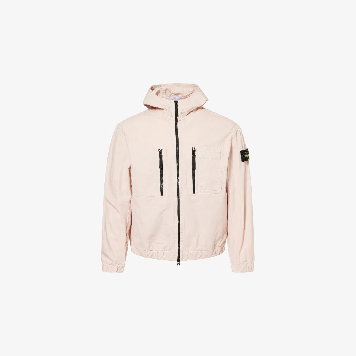 Куртка из хлопка рипстоп с капюшоном и застежкой-молнией Stone Island