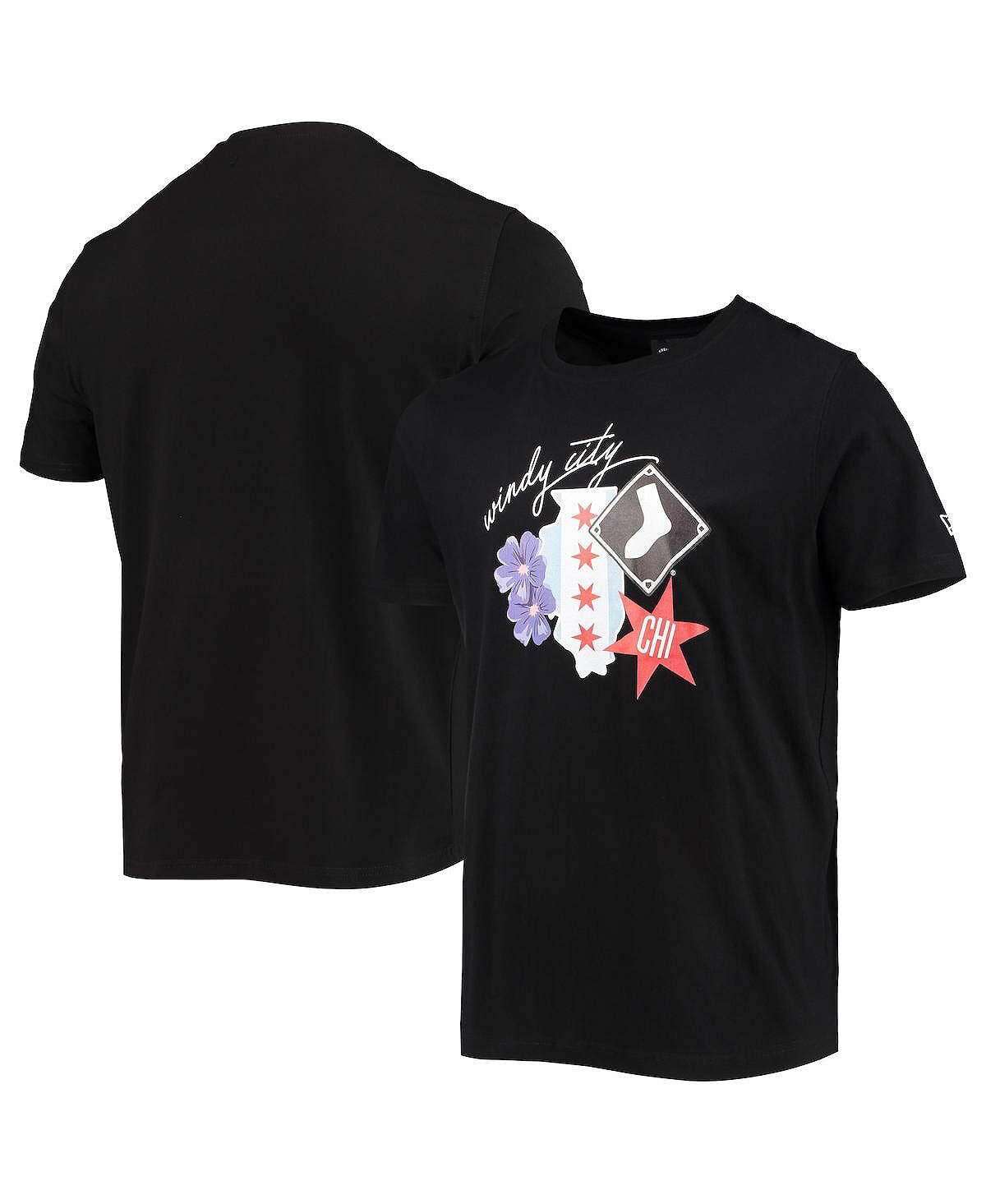 

Мужская черная футболка chicago white sox city cluster New Era, черный