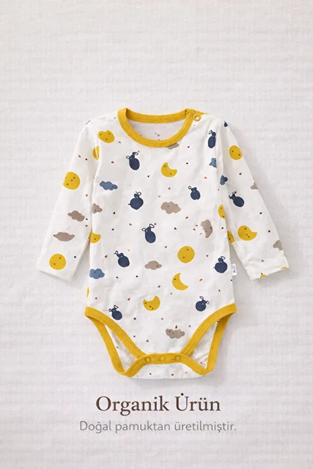 Детское боди с длинным рукавом Organic p cotton u long sleeve body Mother Love, White — фото 4