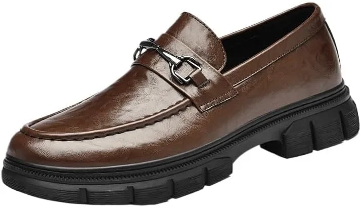 Лоферы кожаные Luxury Leather Shoes, коричневый UOPYNE
